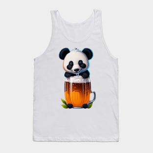 Cute Panda With A Beer Mug Tank Top